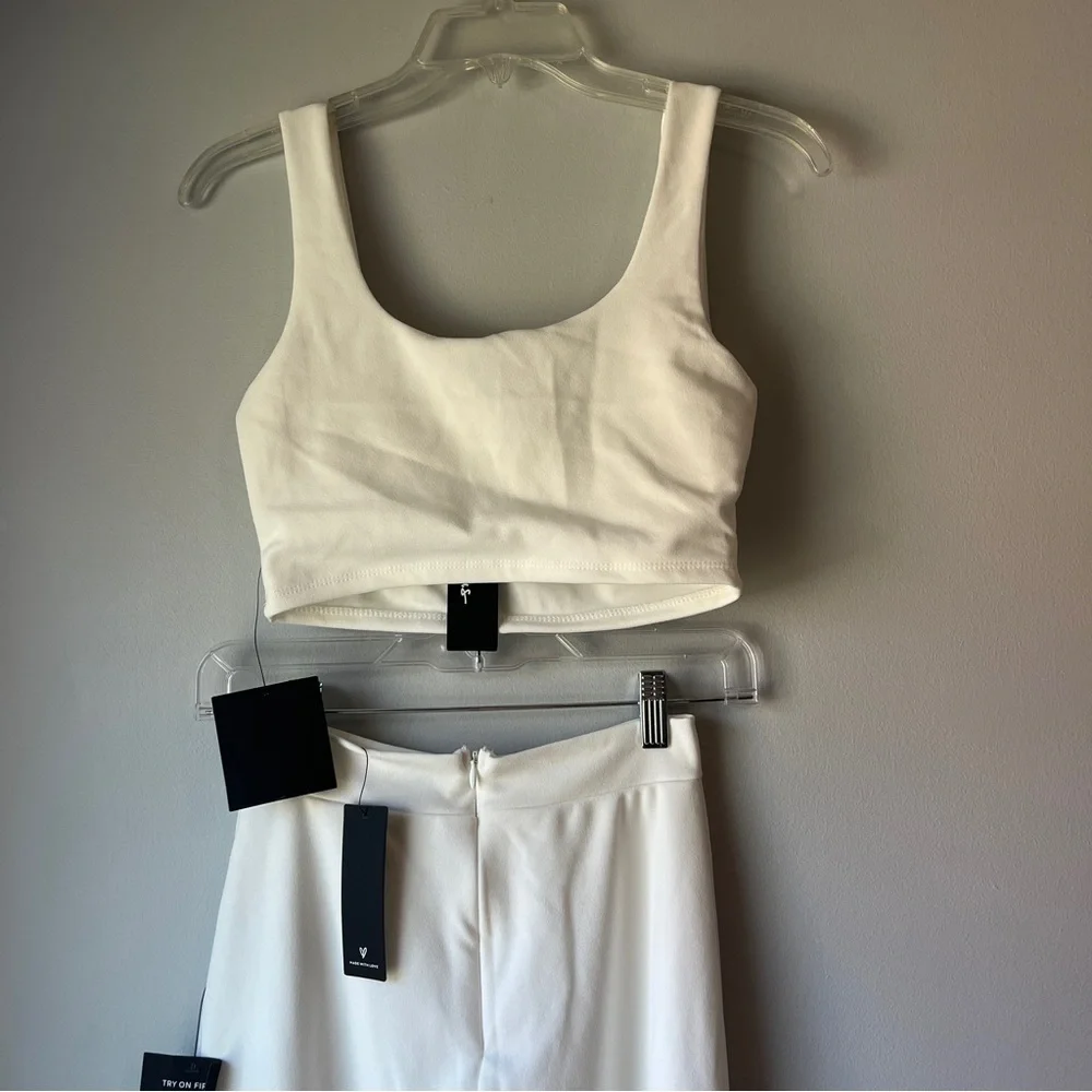 Lulu’s Only Tonight Ivory Cropped Two Piece Chic Set - Picture 7 of 12